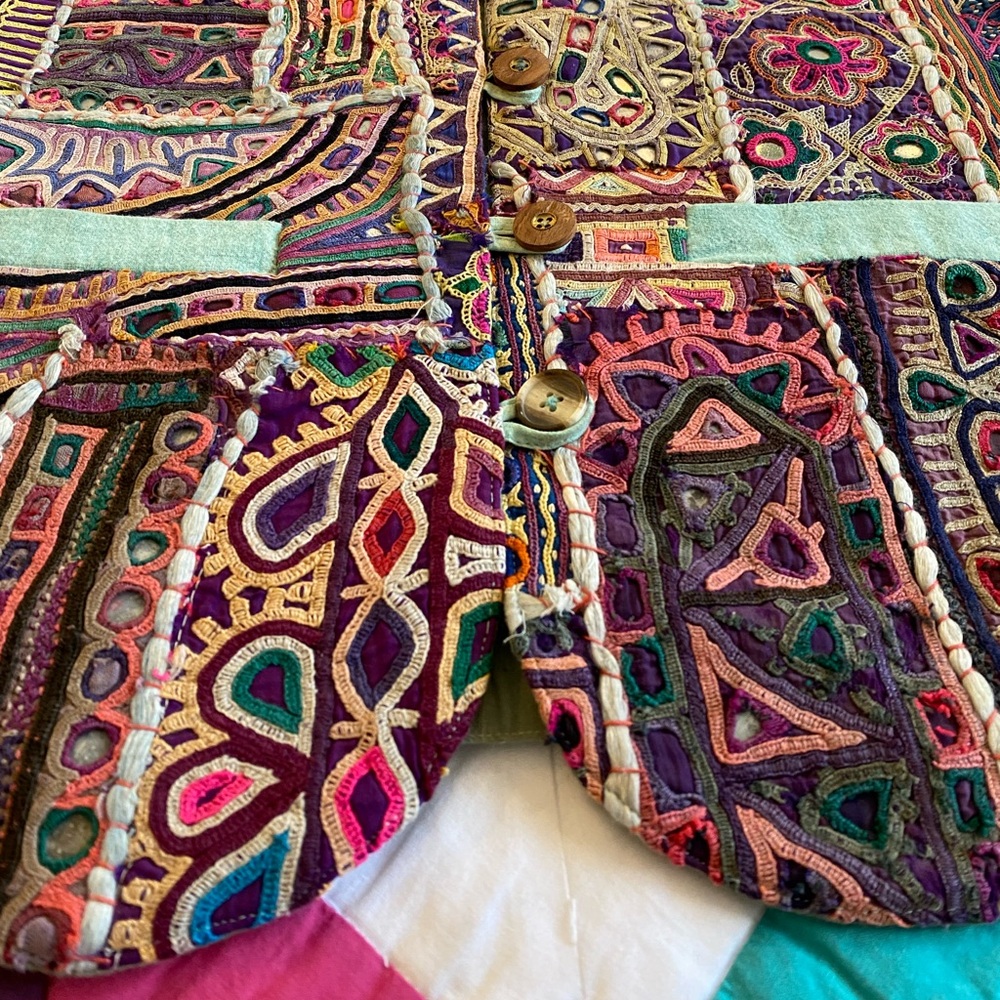 Vintage Patchwork Jacket With Indian Textiles - image 8